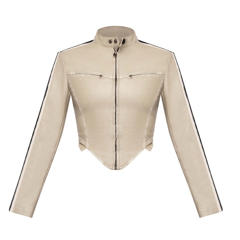 Waydamin Vegan Leather Moto Jacket